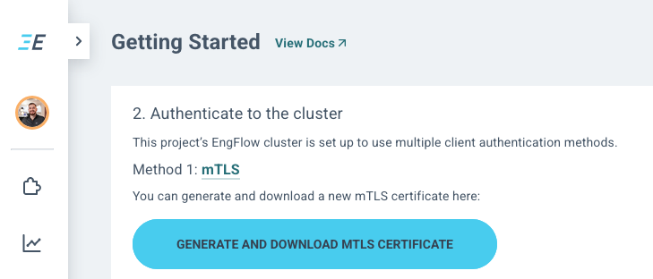 Getting Started, Download CMake RE mTLS Certificate